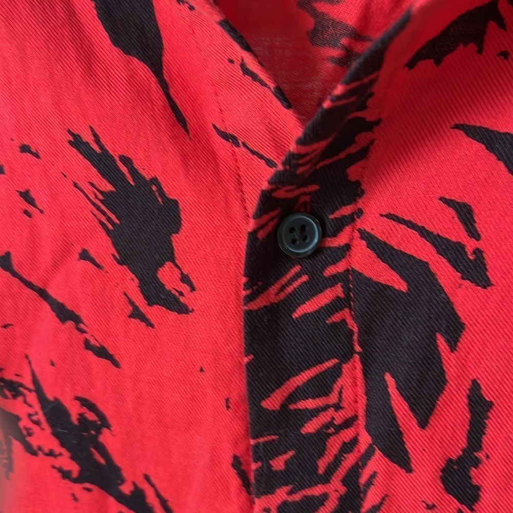 7 For All Mankind Red and Black Hawaiian Shirt M - Picture 5 of 6